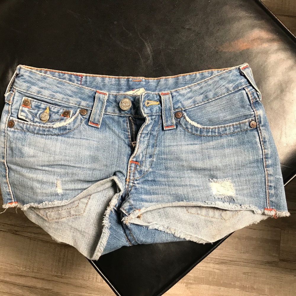True Religion jean shorts size 28 Daisy cut off